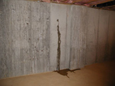 Leaking, cracked basement wall